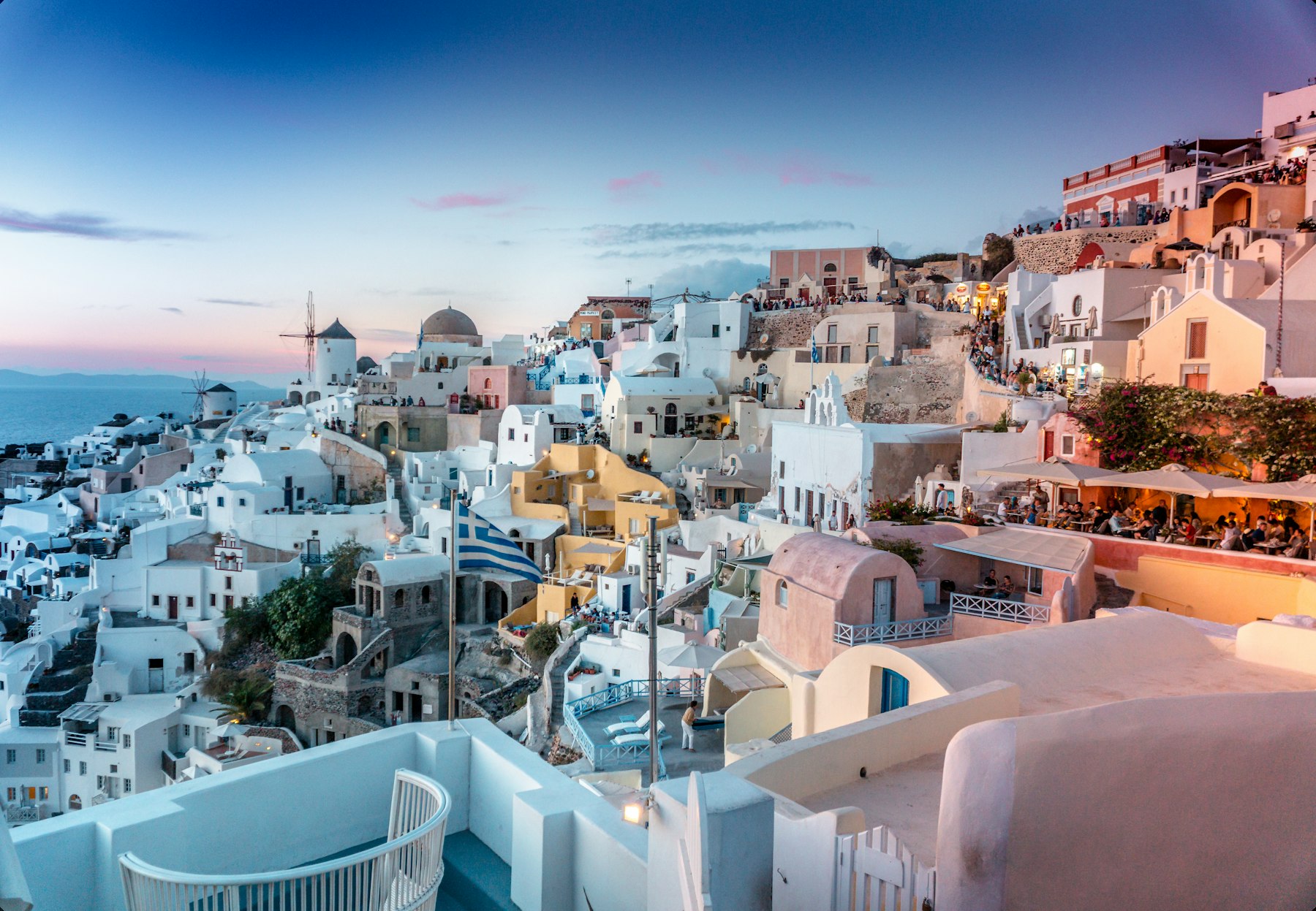 Coastal village at dusk — placeholder photo